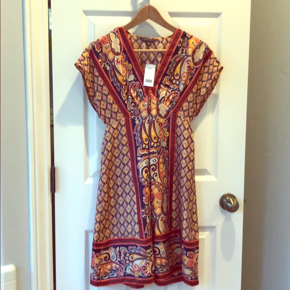 Gorgeous 100% silk geometric dress, BR